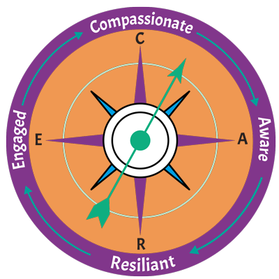 care compass with orange cener