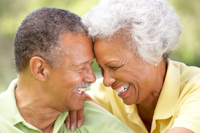 smiling older couple